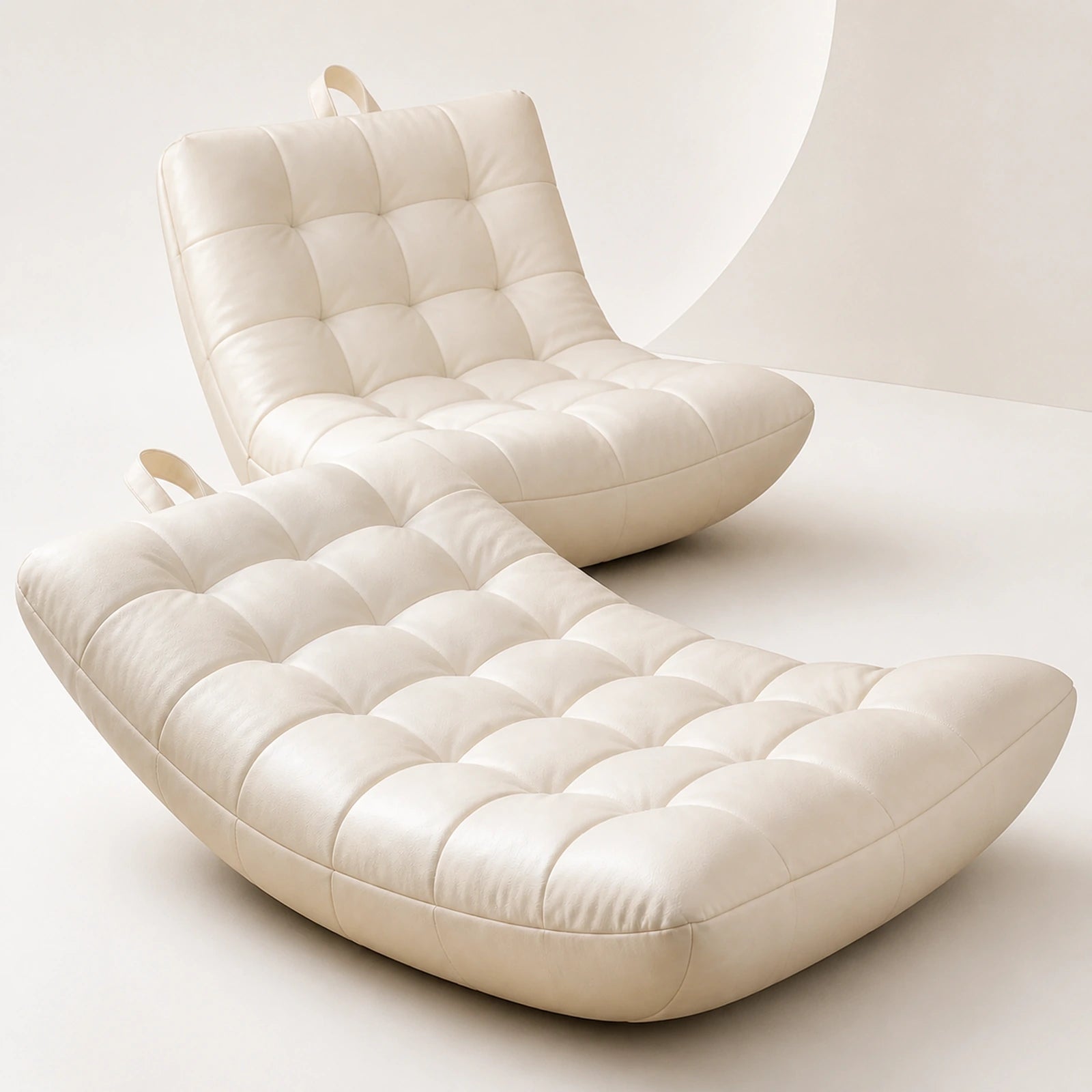 Chauffeuse Fauteuil Capitonné avec Repose-Pieds
