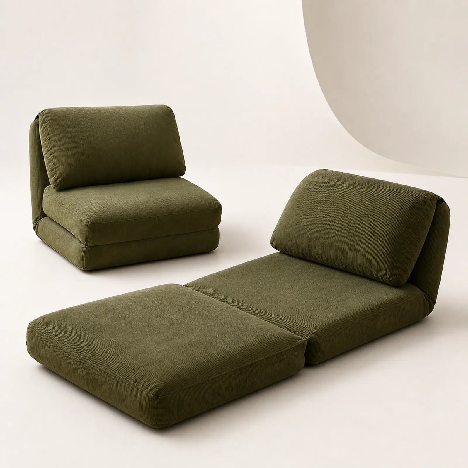 Chauffeuse 1 Place Convertible en Velours Côtelé