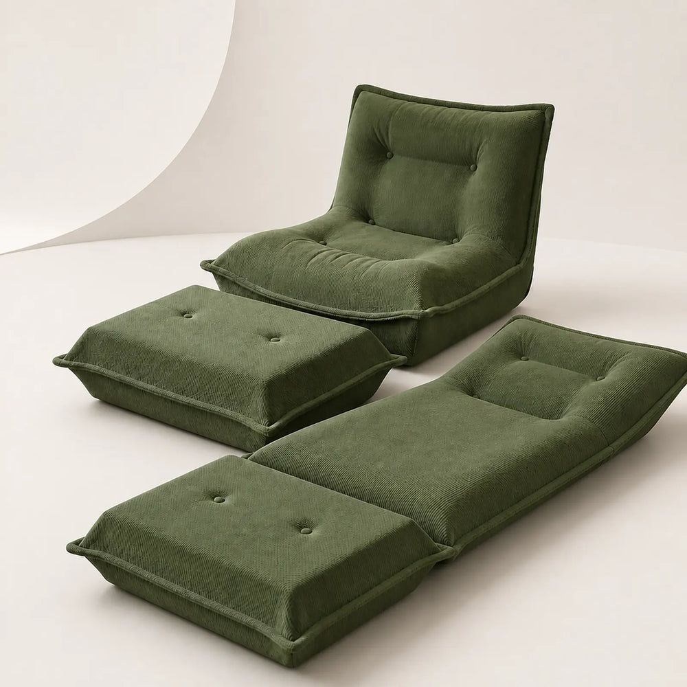 Chauffeuse Convertible 1 Place avec Pouf Repose-Pieds