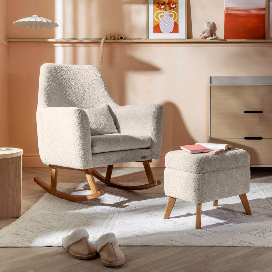 Fauteuil à Bascule Large avec Repose-Pieds Coffre – Vert Sauge – Vue 1