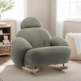 Fauteuil à Bascule Bouclette pour Allaitement – Vert Sauge
