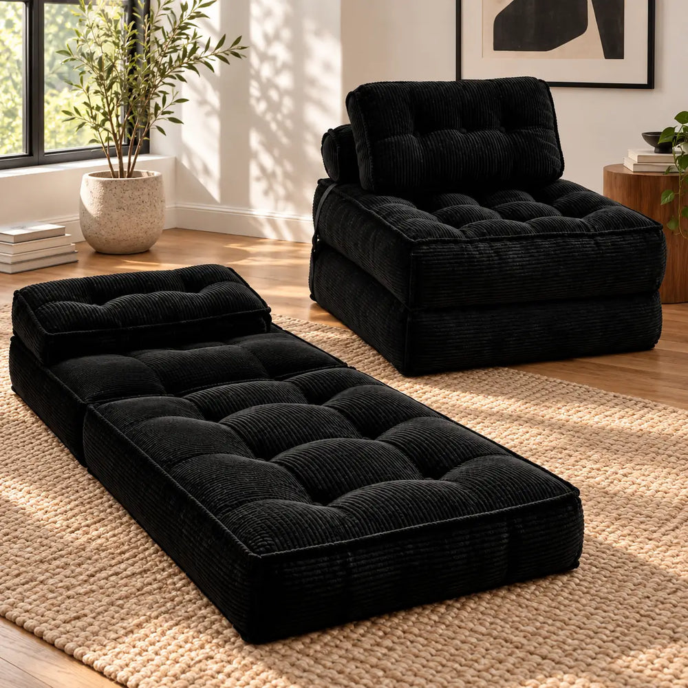 ONYX - Chauffeuse Convertible Noire et Enveloppante