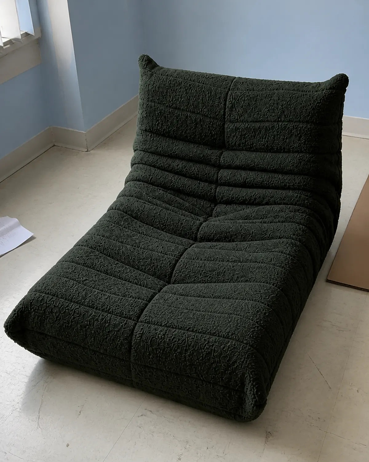 Photo de démonstration de Fauteuil Chauffeuse 1 Place en Tissu Sherpa en coloris Vert foncé