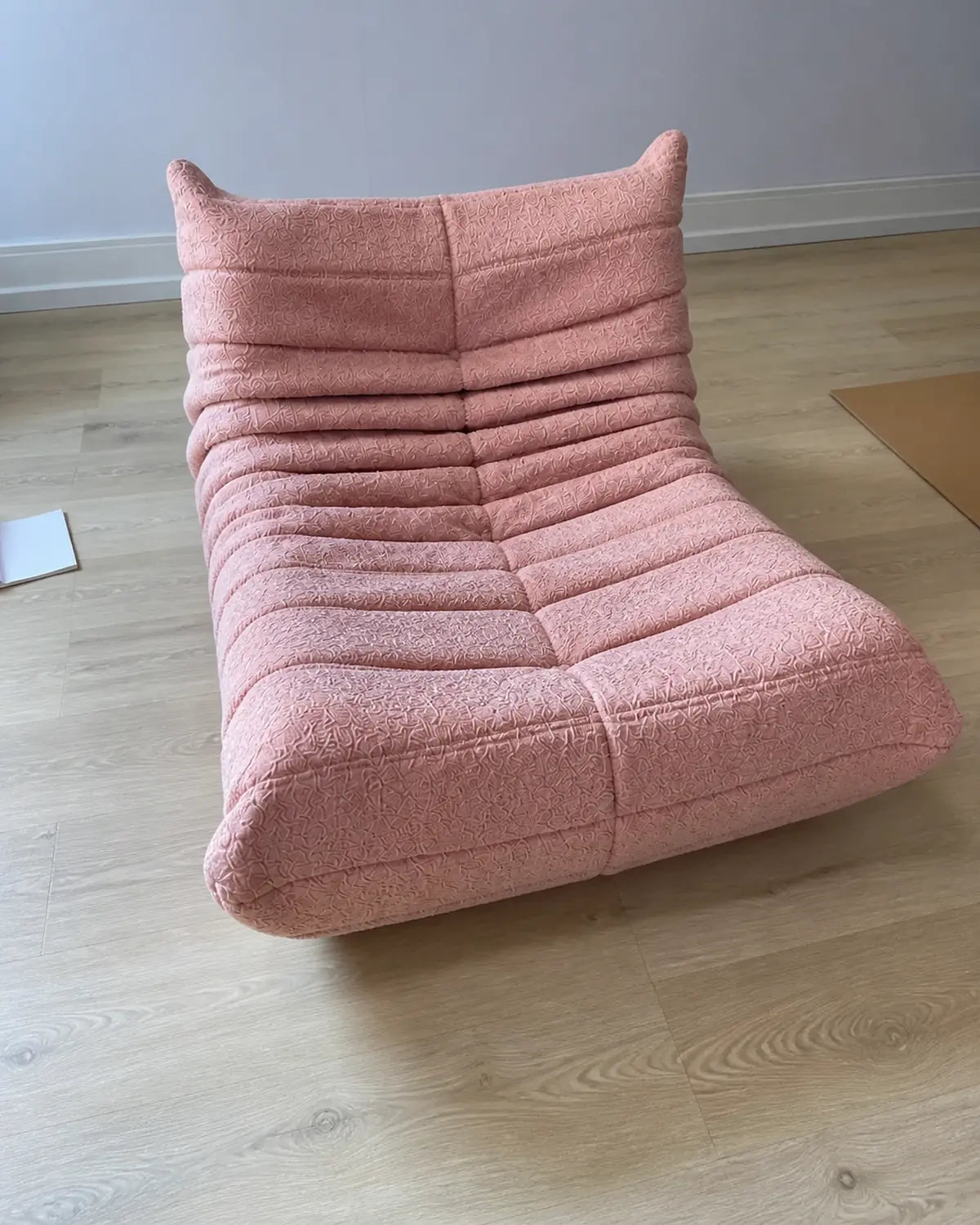 Photo de démonstration de Fauteuil Chauffeuse 1 Place en Tissu Sherpa en coloris Rose poudré